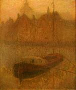 Henri Le Sidaner Boat on the Canal oil painting picture wholesale